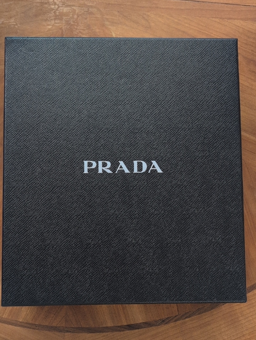 Prada Black Textured Box with Silver Logo